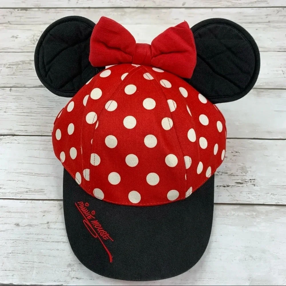 Disneyland Minnie Mouse Ears Polka Dot Red Hat